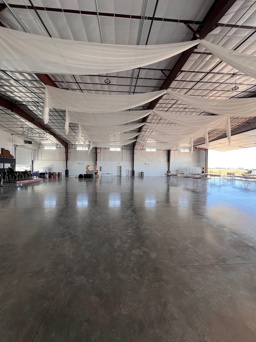 Finished interior of the Vertical Venues hangar